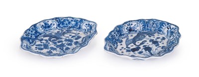 Lot 37 - A PAIR OF SMALL LOBED LOZENGE-SHAPED DISHES, KANGXI