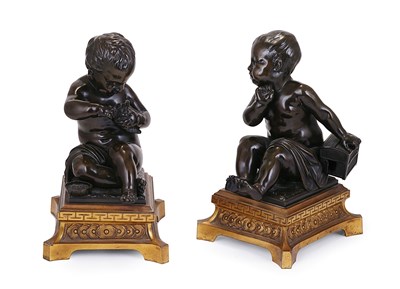 Lot 89 - A PAIR OF FRENCH BRONZE FIGURES OF CHILDREN