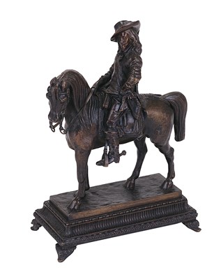 Lot 94 - A FRENCH BRONZE EQUESTRIAN FIGURE OF CHARLES I