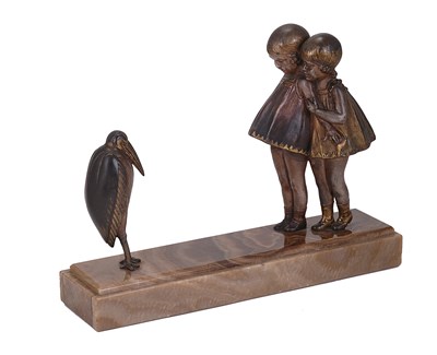 Lot 99 - A FRENCH PATINATED SPELTER GROUP