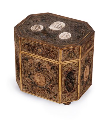 Lot 108 - ANOTHER PAPER SCROLL TEA CADDY