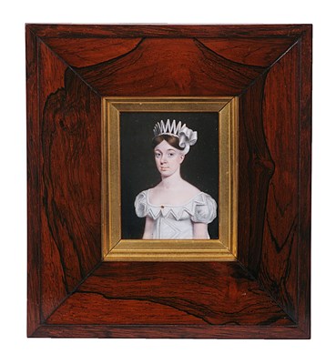 Lot 110 - A PORTRAIT MINIATURE OF A LADY