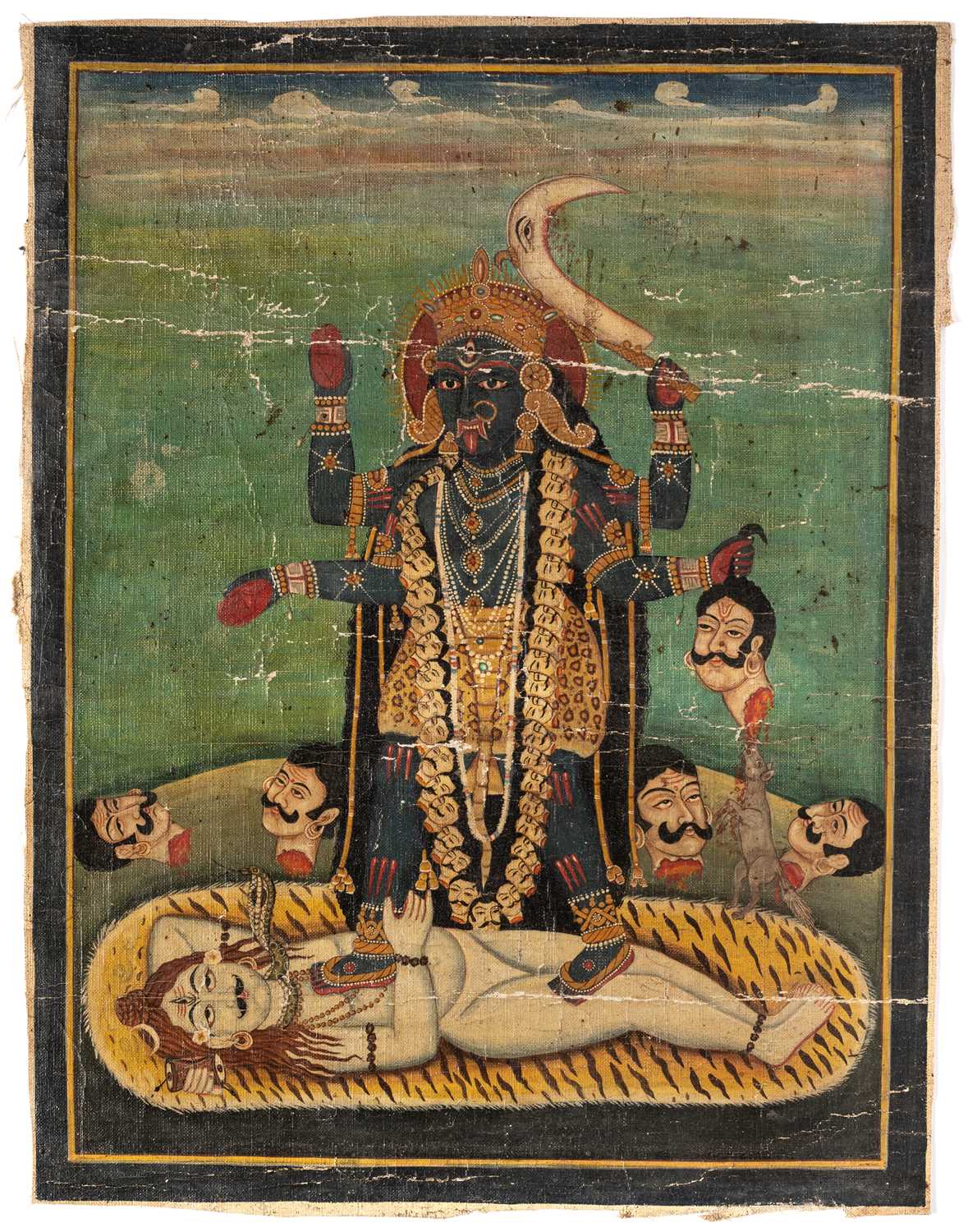 Lot 209 - A 'DUTCH BENGAL SCHOOL' PAINTING DEPICTING KALI, BENGAL, INDIA, FIRST HALF 19TH CENTURY