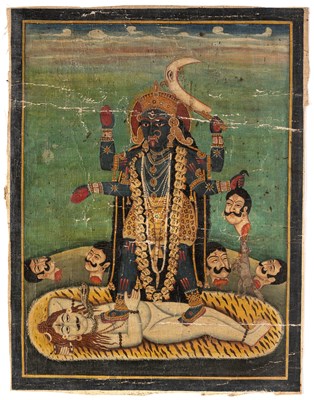 Lot 209 - A 'DUTCH BENGAL SCHOOL' PAINTING DEPICTING KALI, BENGAL, INDIA, FIRST HALF 19TH CENTURY