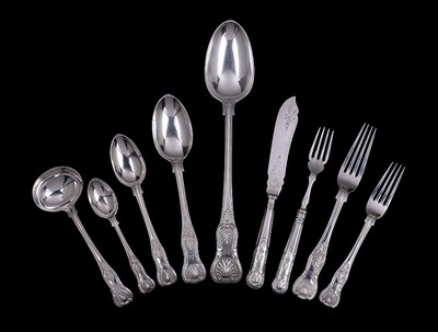 Lot 129 - A SET OF VICTORIAN TABLE SILVER