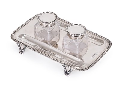 Lot 188 - A GEORGE V SILVER INKSTAND