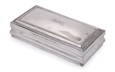 Lot 200 - AN EDWARDIAN SILVER BRIDGE BOX