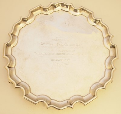 Lot 213 - A GEORGE V SILVER SALVER