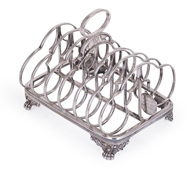 Lot 225 - A GEORGE IV SILVER TOAST RACK