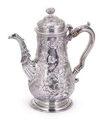 Lot 237 - A GEORGE IV SILVER COFFEE POT