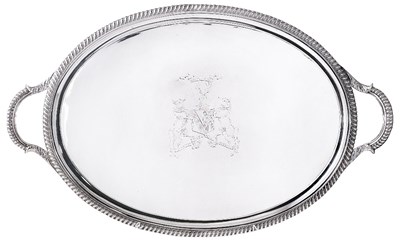 Lot 248 - â€¡**A GEORGE III SILVER TRAY