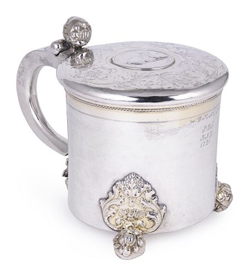 Lot 254 - A SWEDISH PARCEL-GILT-SILVER TANKARD