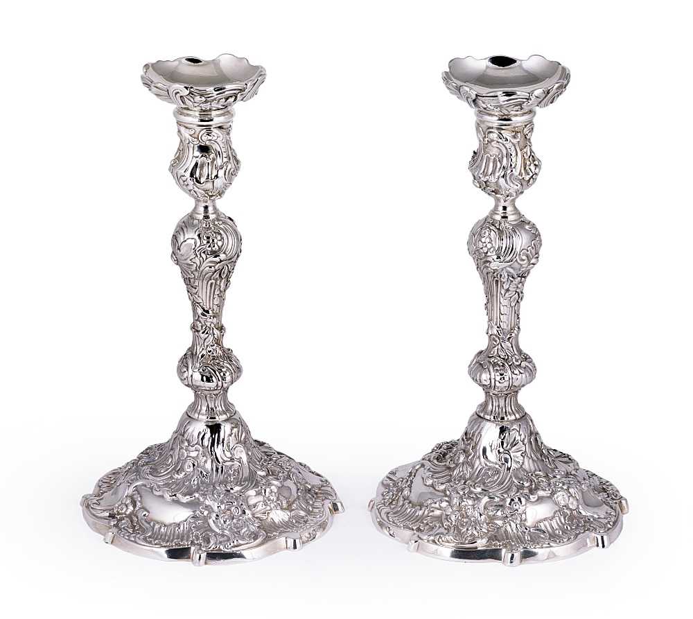 Lot 292 - A PAIR OF GEORGE II SILVER ROCOCO