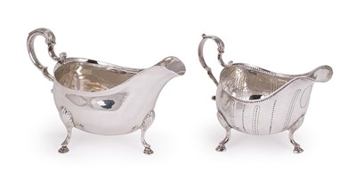 Lot 301 - TWO IRISH GEORGE III SILVER SAUCEBOATS