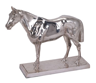 Lot 307 - A GERMAN ELECTROPLATE MODEL OF A STALLION