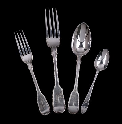 Lot 322 - A SET OF WILLIAM IV TABLE SILVER