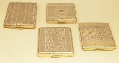 Lot 333 - FOUR SILVER CIGARETTE CASES