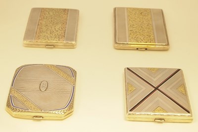 Lot 334 - FOUR SILVER CIGARETTE CASES