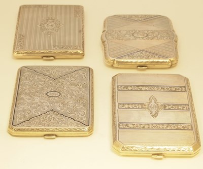 Lot 336 - FOUR SILVER CIGARETTE CASES