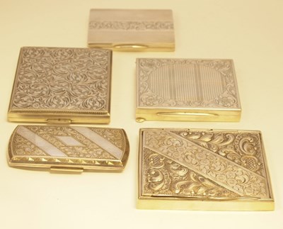 Lot 340 - FIVE CIGARETTE CASES