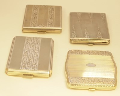 Lot 345 - FOUR SILVER CIGARETTE CASES