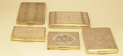 Lot 346 - FIVE CIGARETTE CASES