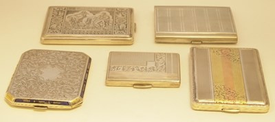 Lot 347 - FIVE CIGARETTE CASES