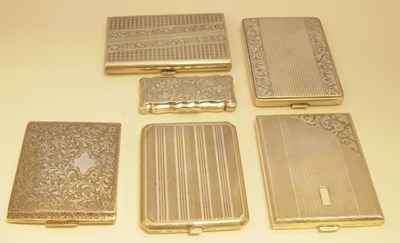 Lot 348 - SIX CIGARETTE CASES