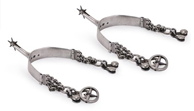 Lot 351 - A PAIR OF GEORGE III SILVER CHILD'S SPURS