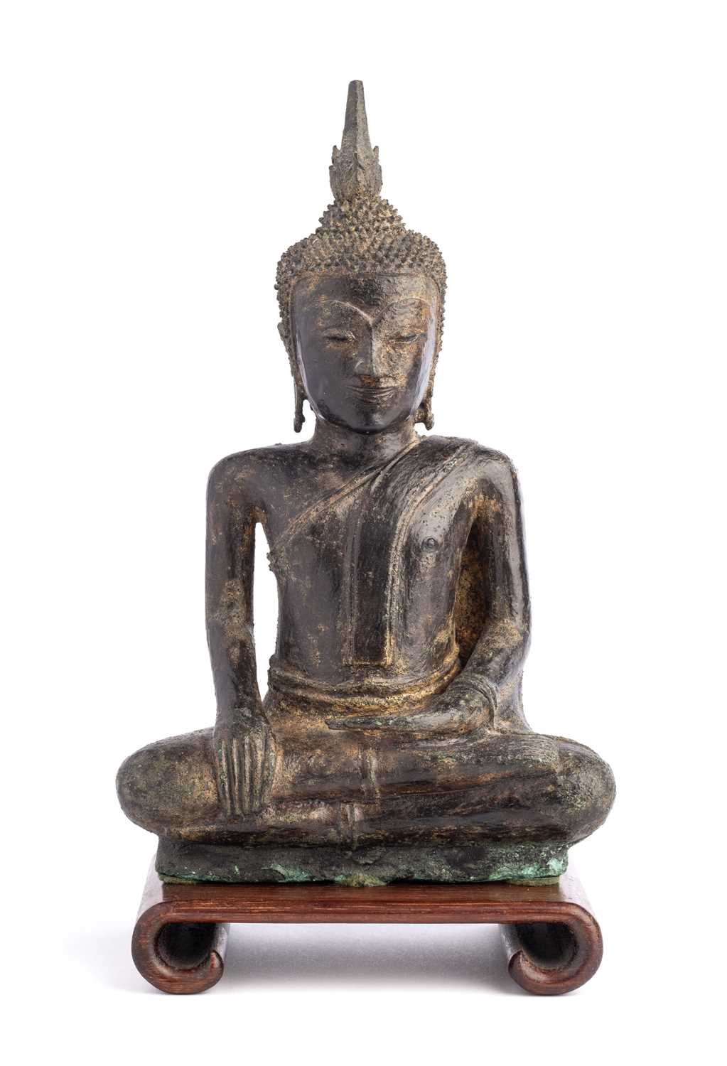 Lot 771 - AN AYUTHIA BRONZE FIGURE OF BUDDHA, THAILAND,