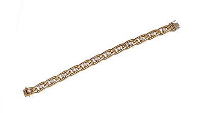 Lot 416 - EIGHTEEN CARAT GOLD AND DIAMOND BRACELET