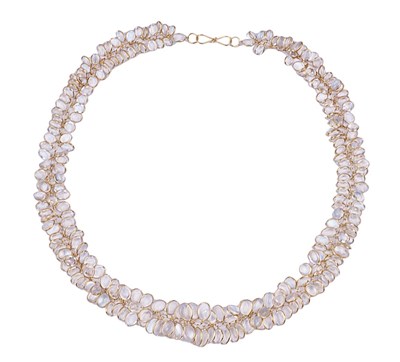 Lot 434 - MOONSTONE NECKLACE