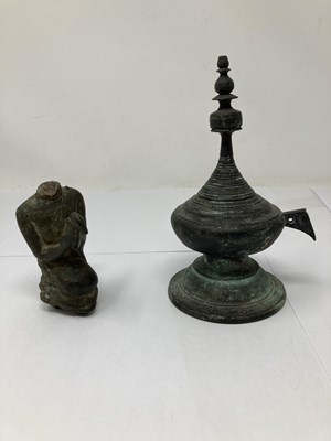 Lot 764 - TWO BRONZE OBJECTS, JAVA, PROBABLY CIRCA 14TH CENTURY