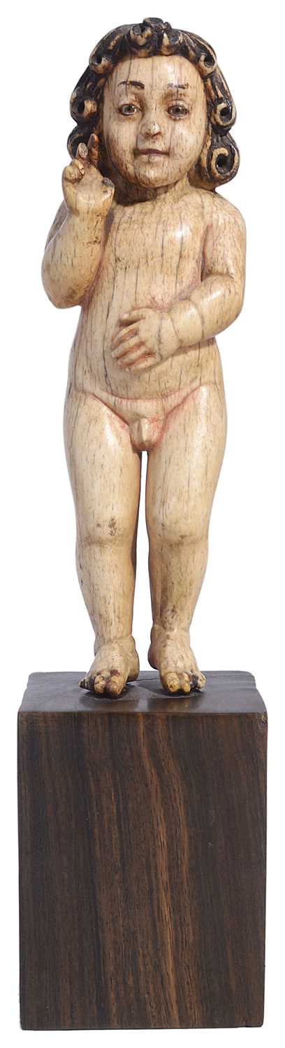 Lot 428 - ~A SPANISH COLONIAL BONE FIGURE OF THE CHRIST CHILD