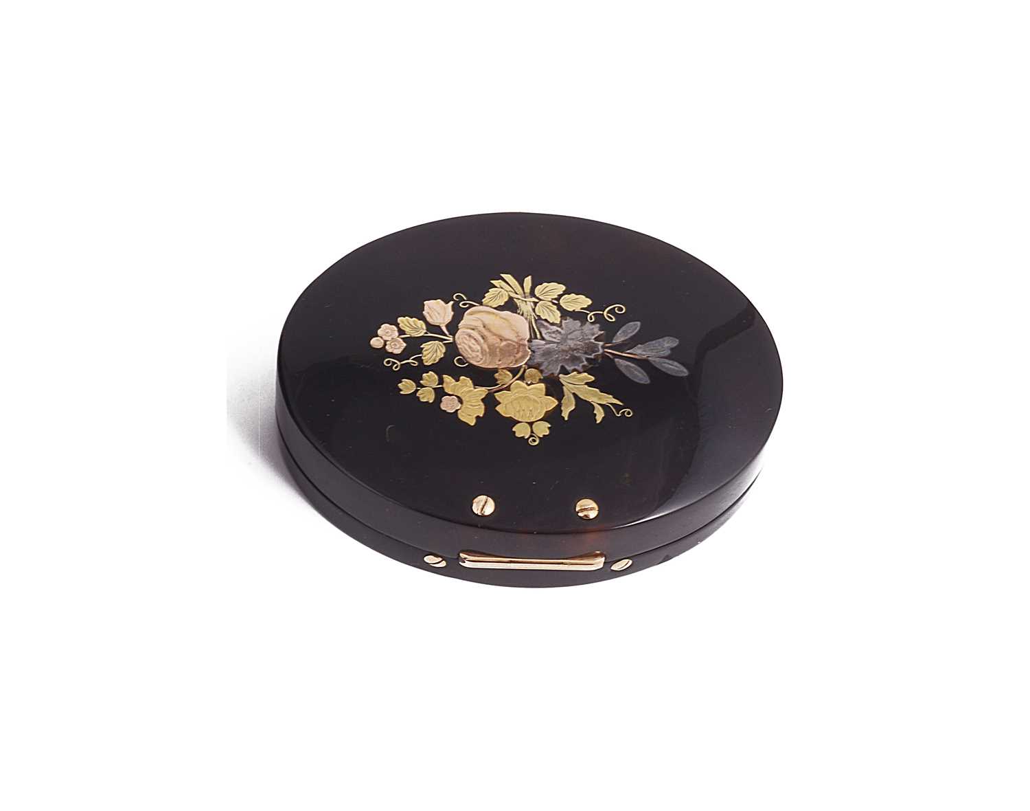 Lot 649 - ~A FRENCH TORTOISESHELL SNUFF BOX