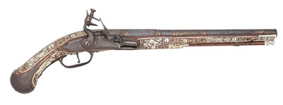 Lot 441 - A FINE 40 BORE SILESIAN FLINTLOCK HOLSTER PISTOL, CIRCA 1680-1700