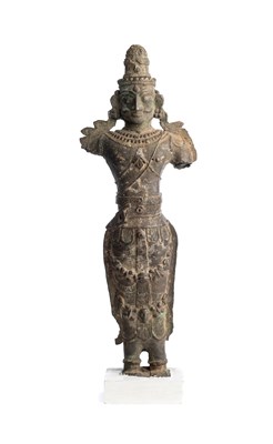 Lot 578 - A LARGE BRONZE FIGURE OF SIVA, DECCAN, SOUTHERN INDIA, CIRCA 17TH CENTURY