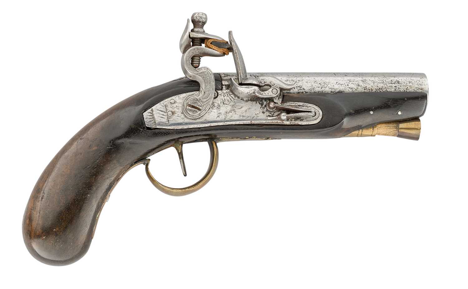 Lot 178 - A 24 BORE FLINTLOCK TRAVELLING PISTOL, BIRMINGHAM PROOF MARKS CIRCA 1830