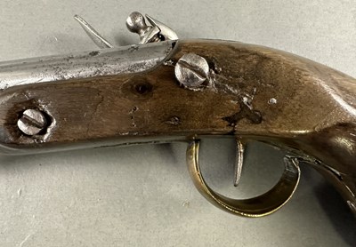 Lot 178 - A 24 BORE FLINTLOCK TRAVELLING PISTOL, BIRMINGHAM PROOF MARKS CIRCA 1830