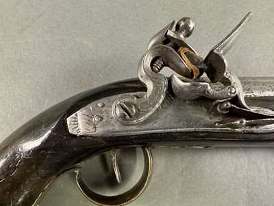 Lot 178 - A 24 BORE FLINTLOCK TRAVELLING PISTOL, BIRMINGHAM PROOF MARKS CIRCA 1830