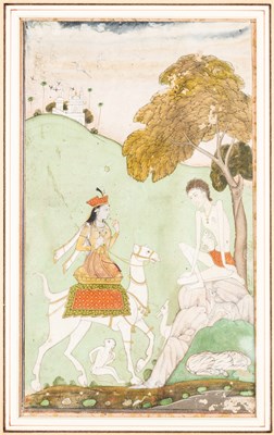 Lot 298 - A SCENE FROM THE STORY OF LAILA AND MAJNUN, PROBABLY LUCKNOW,  INDIA, 18TH CENTURY