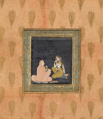 Lot 703 - A YOUNG MAIDEN WITH HER DUENNA, KISHANGARH, RAJASTHAN, CIRCA 1780