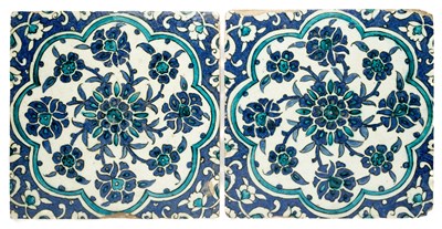 Lot 507 - TWO DAMASCUS TILES, OTTOMAN SYRIA, CIRCA 1600