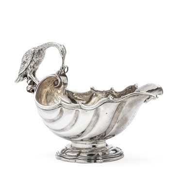 Lot 196 - A GEORGE II SILVER SAUCEBOAT, ATTRIBUTED TO DAVID WILLAUME, LONDON, CIRCA 1740