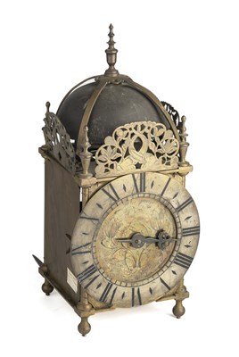 Lot 227 - A BRASS LANTERN CLOCK, CIRCA 1700 AND LATER