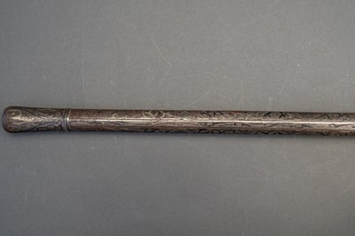 Lot 74 - A 22 BORE NORTH AFRICAN DETACHED SILVER-INLAID BARREL FROM A JEZAIL, 19TH CENTURY