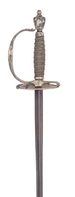 Lot 209 - AN ENGLISH SILVER-HILTED SMALLSWORD, LONDON MARKS FOR 1782