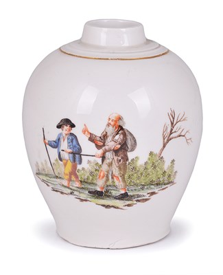 Lot 8 - A NYMPHENBURG TEA CANISTER