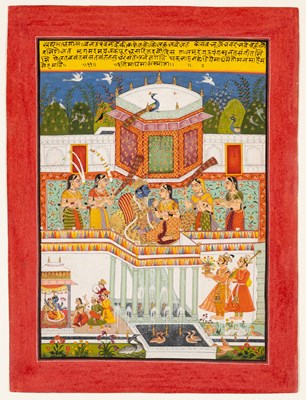 Lot 713 - A FOLIO FROM A BARAMASA SERIES, BUNDI, RAJASTHAN, INDIA, 17TH/18TH CENTURY