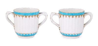 Lot 20 - A PAIR OF WORCESTER CHOCOLATE CUPS